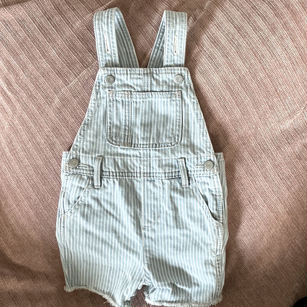 Striped Denim Overalls